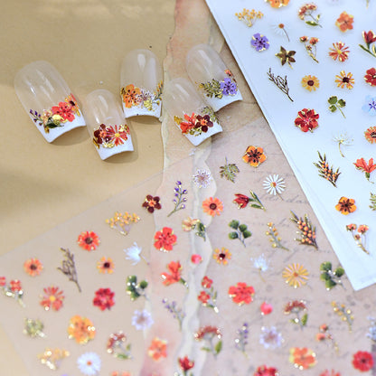 Blumen Nagelkunst Transfer Aufkleber