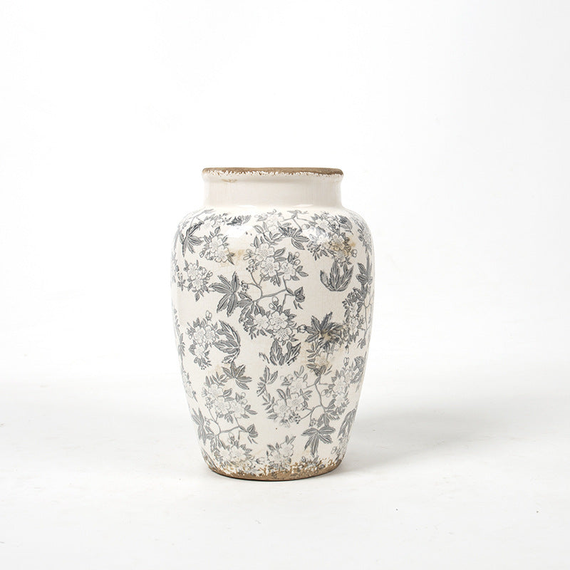 Florale Keramik Vase mit kunstvollem Design Brehn