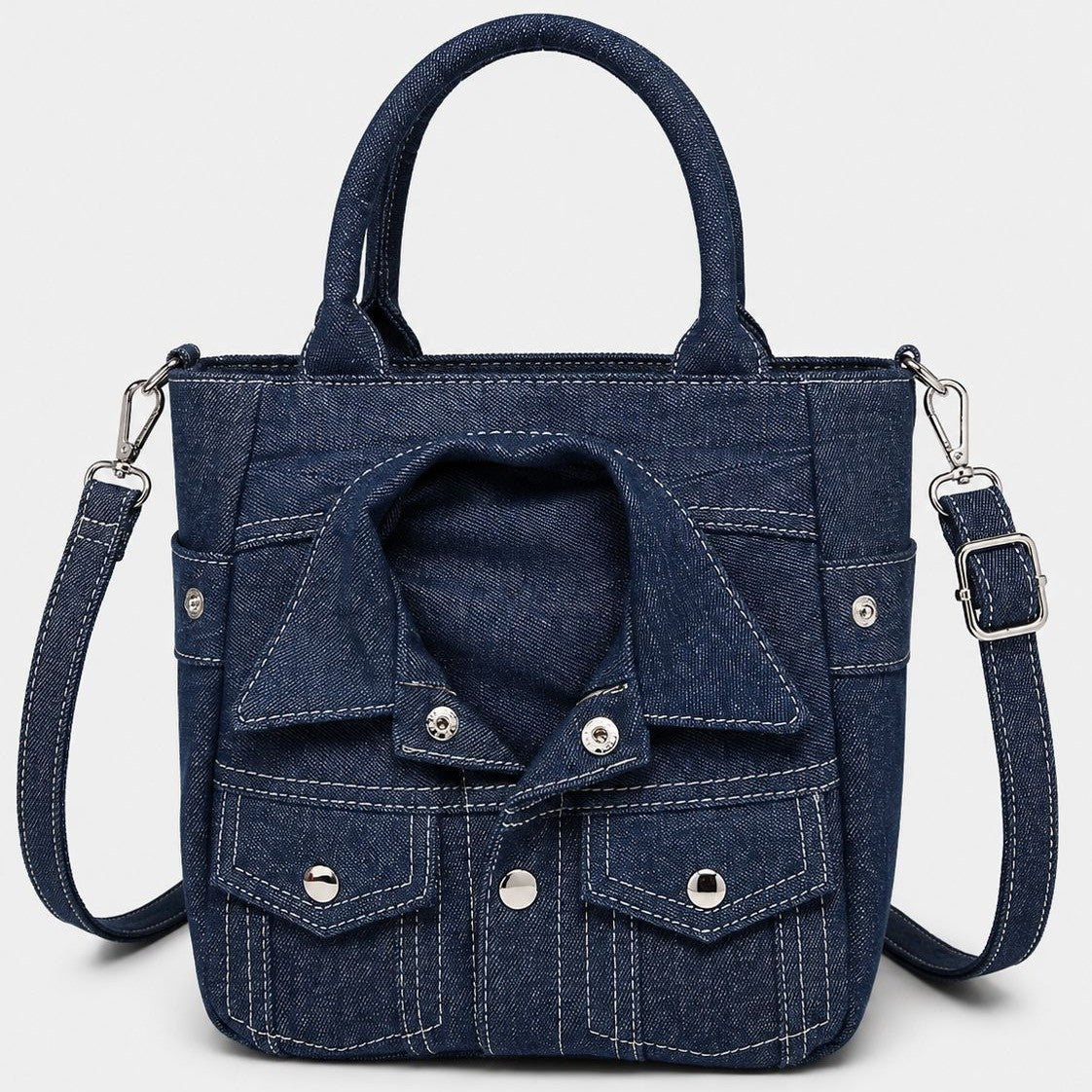 Denim-Style Tote Bag