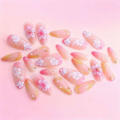 Florale dekorative Acryl-Nagelverlängerungen Brehn