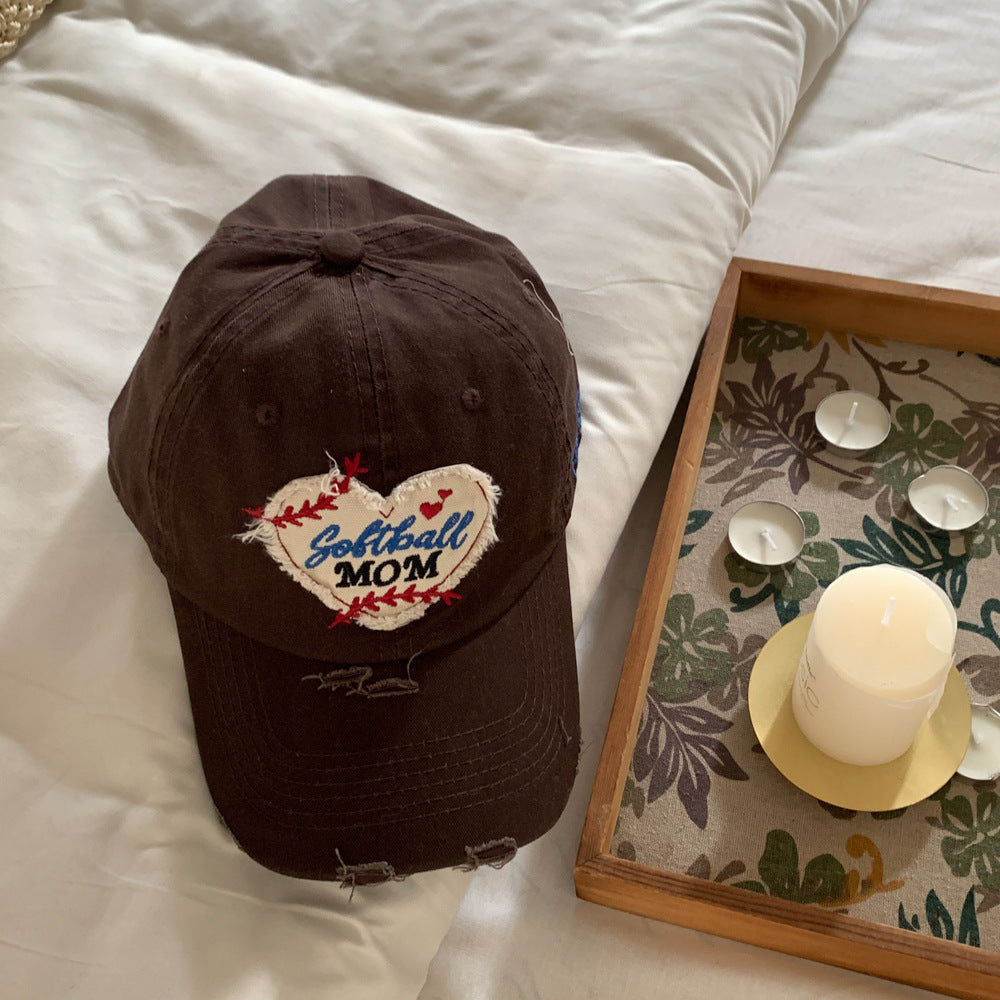 Frauen gestickte Softball Mama Kappe Brehn