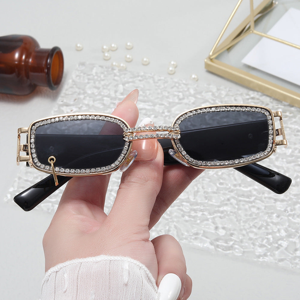 Damen modische Sonnenbrille mit funkelndem Kristallrahmen Brehn