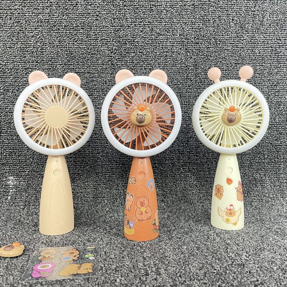 Unisex Tragbarer Handventilator mit LED-Beleuchtung und Tiermotiv Brehn