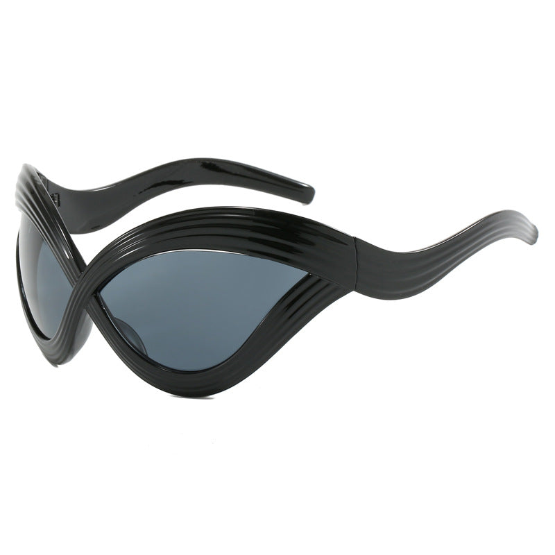Damen trendige designer Sonnenbrille mit geschwungenem Rahmen Brehn