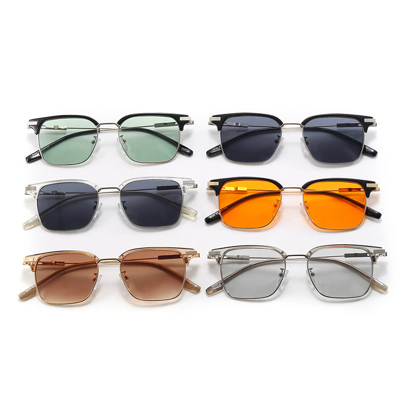 Damen quadratische Sonnenbrille mit leichtem Metallrahmen und breiten Bügeln Brehn