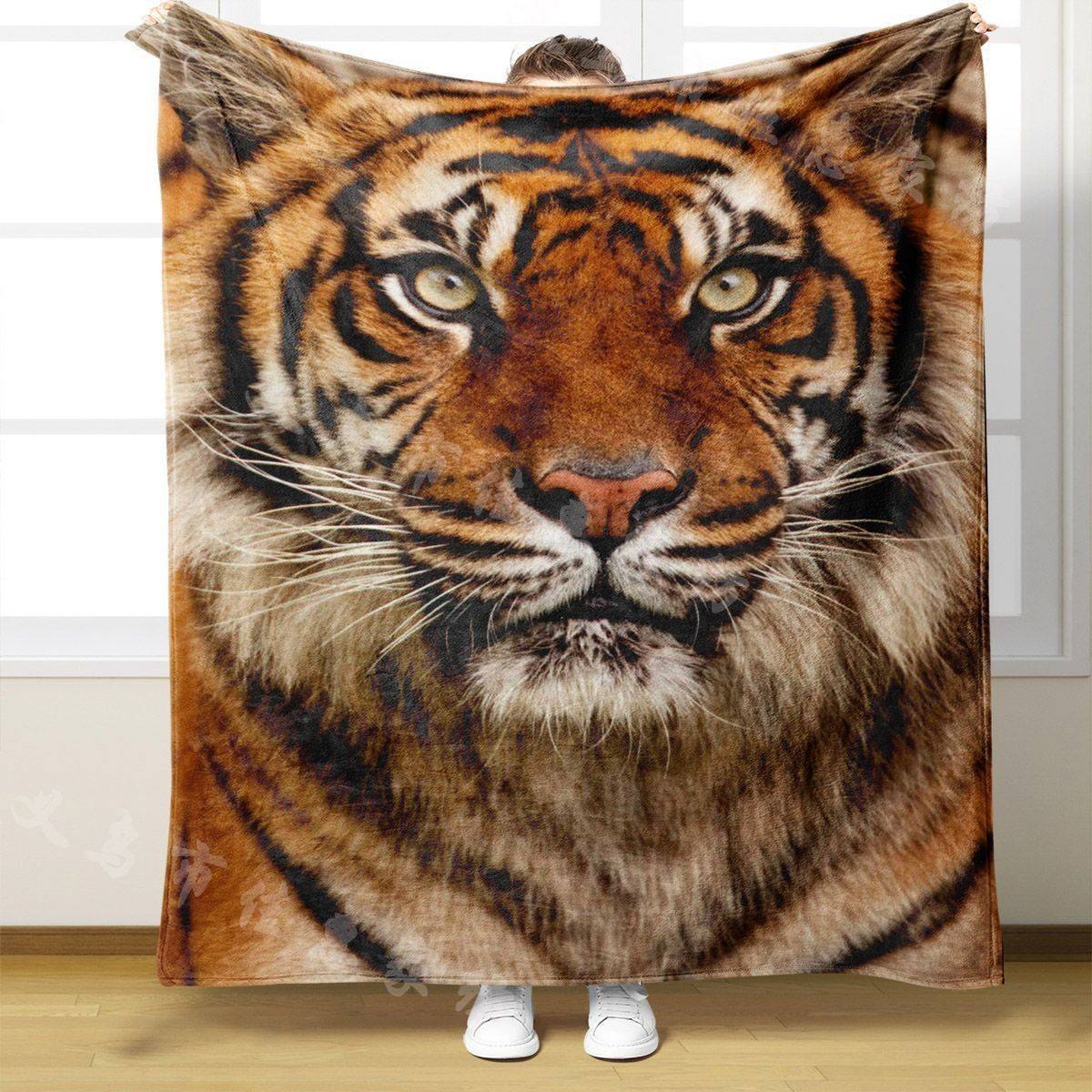 Tiger Print Plush Wurfdecke