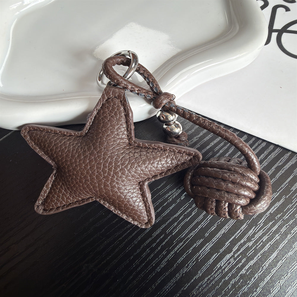 Leder Stern Charm Schlüsselanhänger Brehn