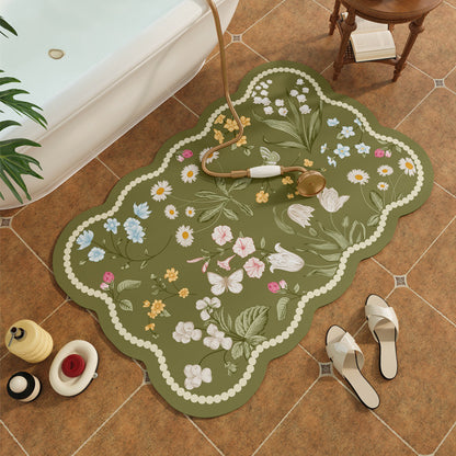 Dekorativer floral bedruckter Badeteppich