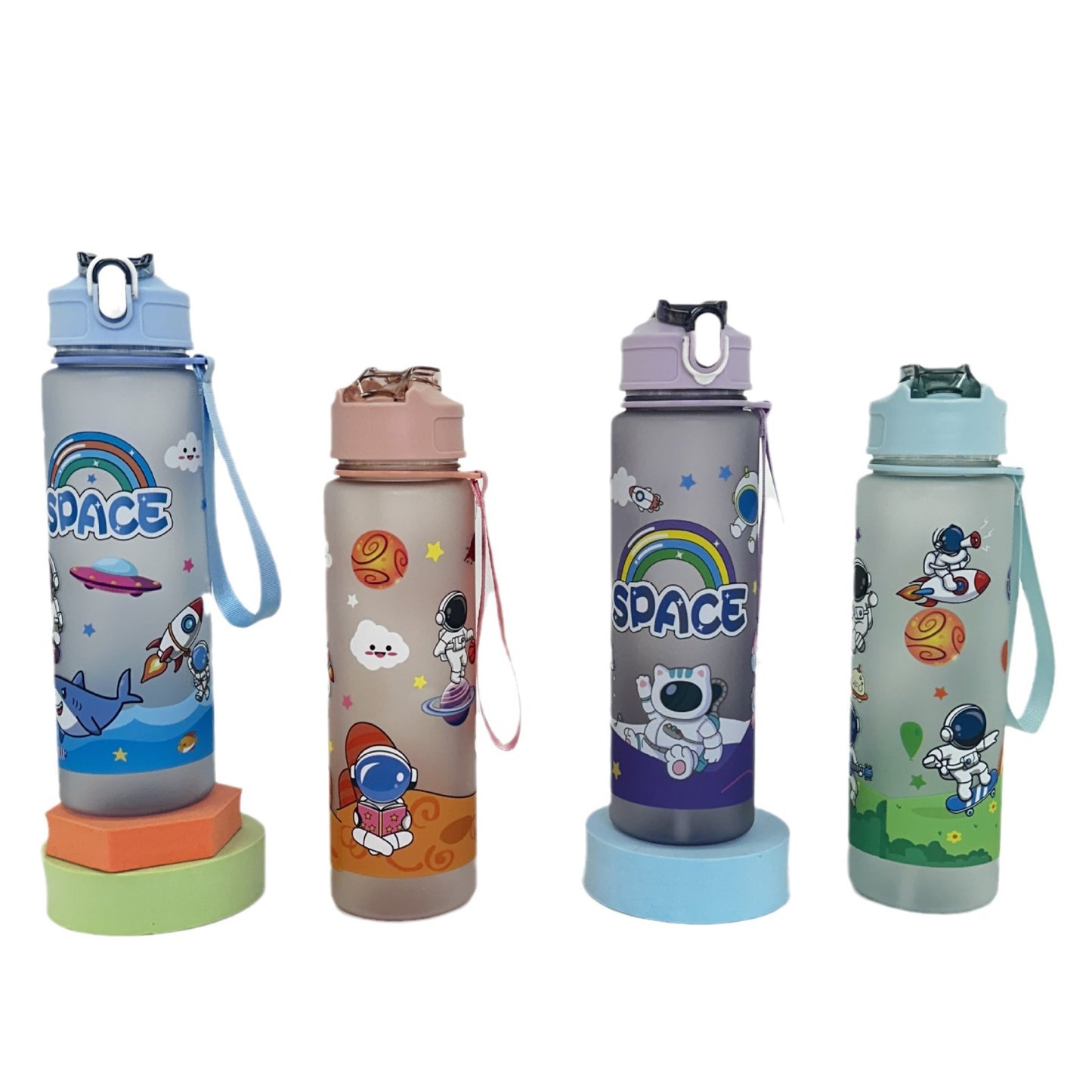 Damen Trinkflasche im Weltraumdesign mit praktischem Trageband Brehn