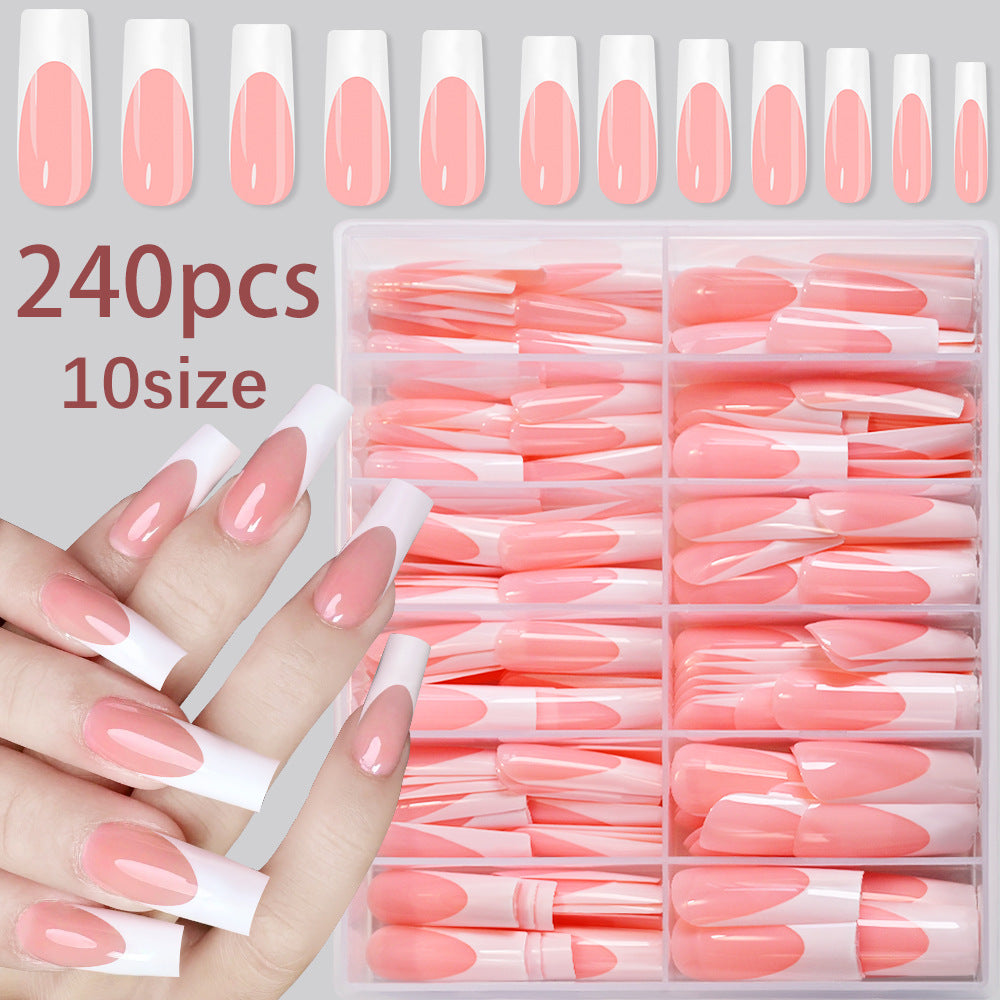 Premium French Tip Press-On Nail Kit Brehn