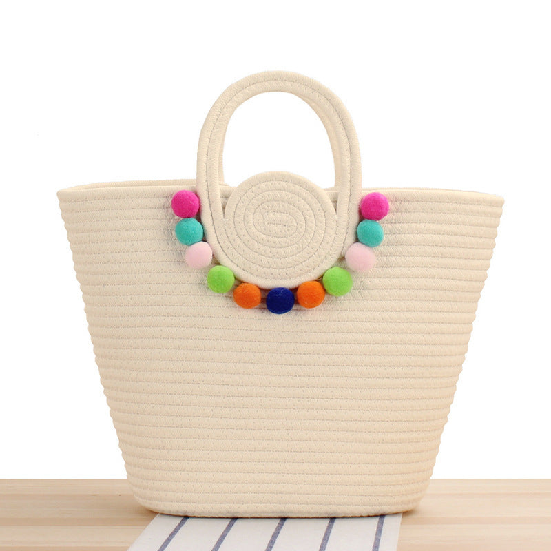Modische Handtasche mit Verspieltem Pomponschmuck Brehn
