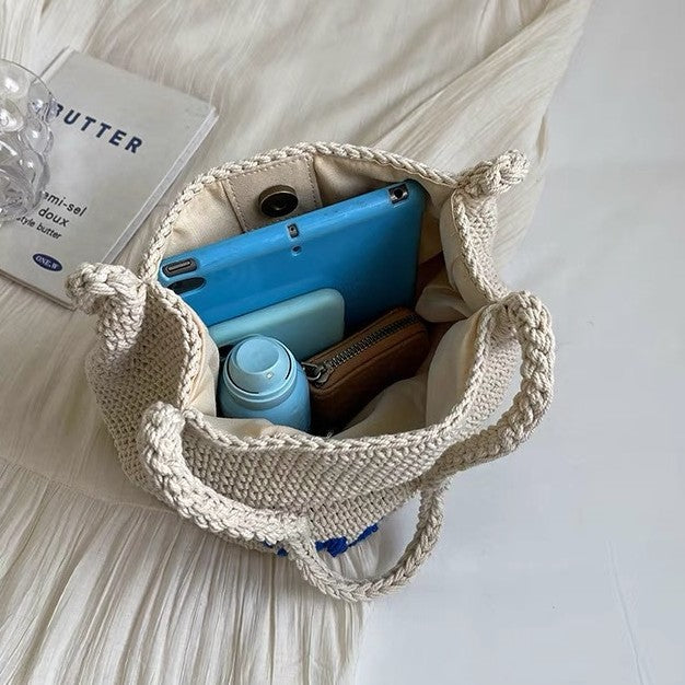 Handgeknüpfte Einkaufstasche mit Fröhlichem Sommerdesign Brehn