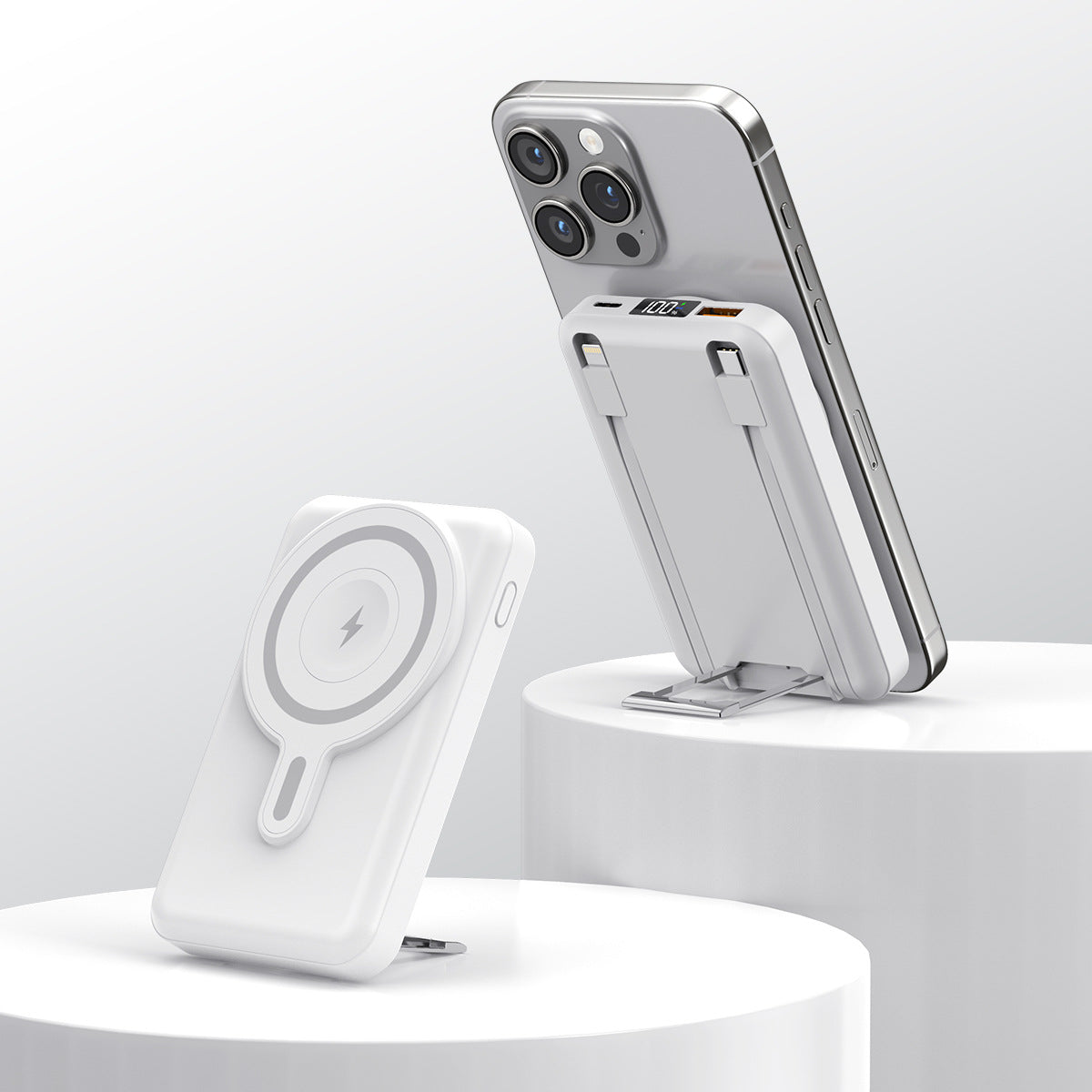 Tragbare Magnetische Powerbank mit Standfuß Brehn