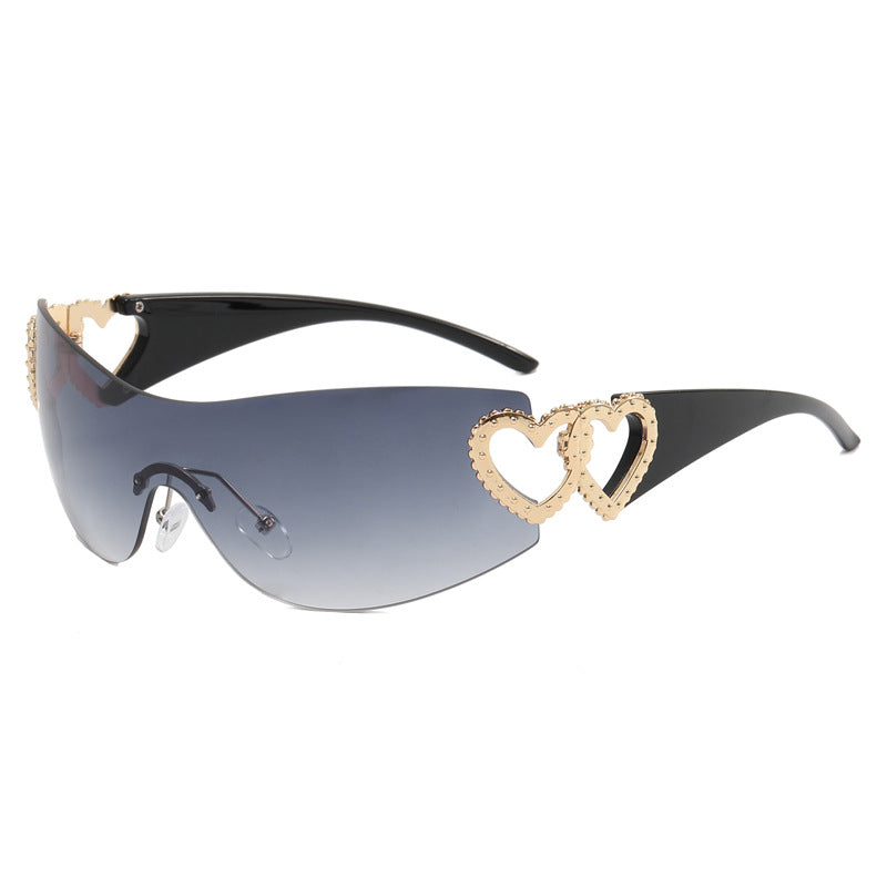 Damen Fashion-Sonnenbrille mit Herz-Applikationen Brehn