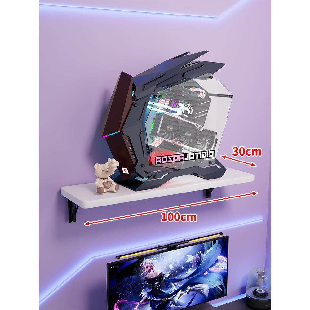 Wandmontage-Schwimmregal für Mid-Tower-Gaming-PC mit verstärkten Halterungen