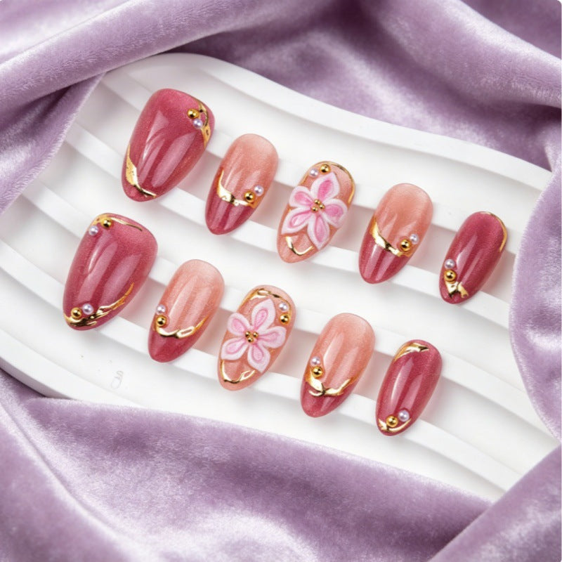Dekoratives Floral Press-On Nagelset Brehn