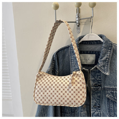 Stylische karierte Schultertasche