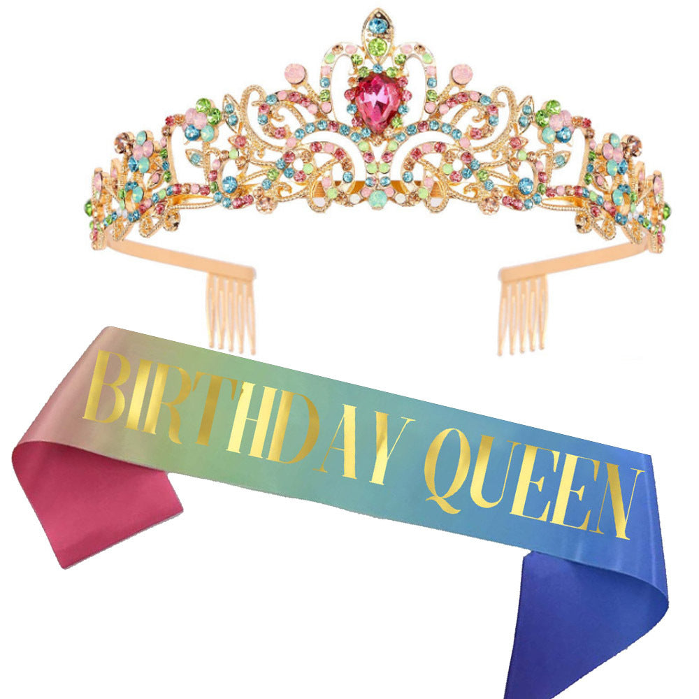 Damen Glitzernde Tiara mit funkelnden Strasssteinen Brehn