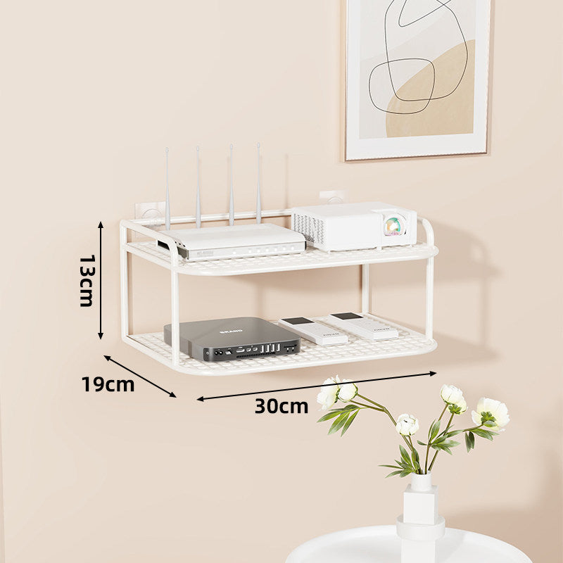 Wandmontierte belüftete Stahl-Dual-Tech-Regal für Router und Mediaplayer