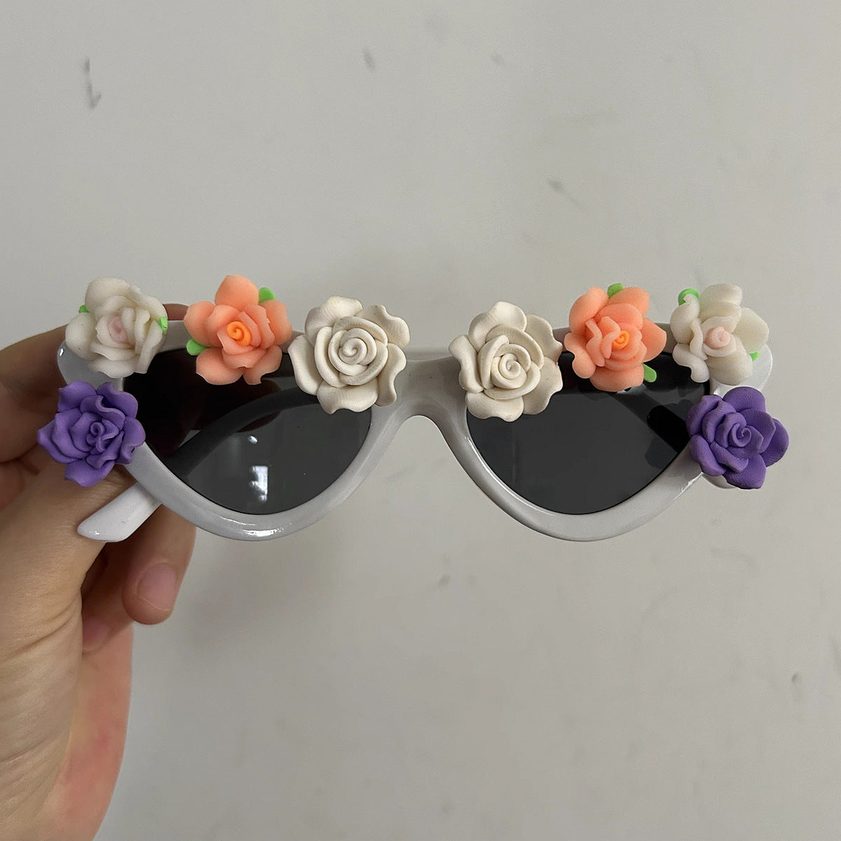 Damen Cat-Eye Sonnenbrille mit floralem Dekor Brehn