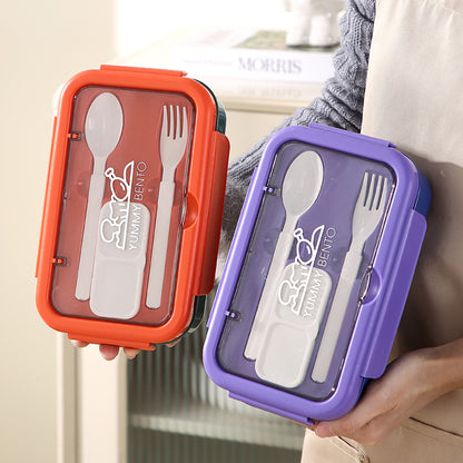 Stilvolle Mehrfach-Fach Bento Lunchbox mit integriertem Besteck