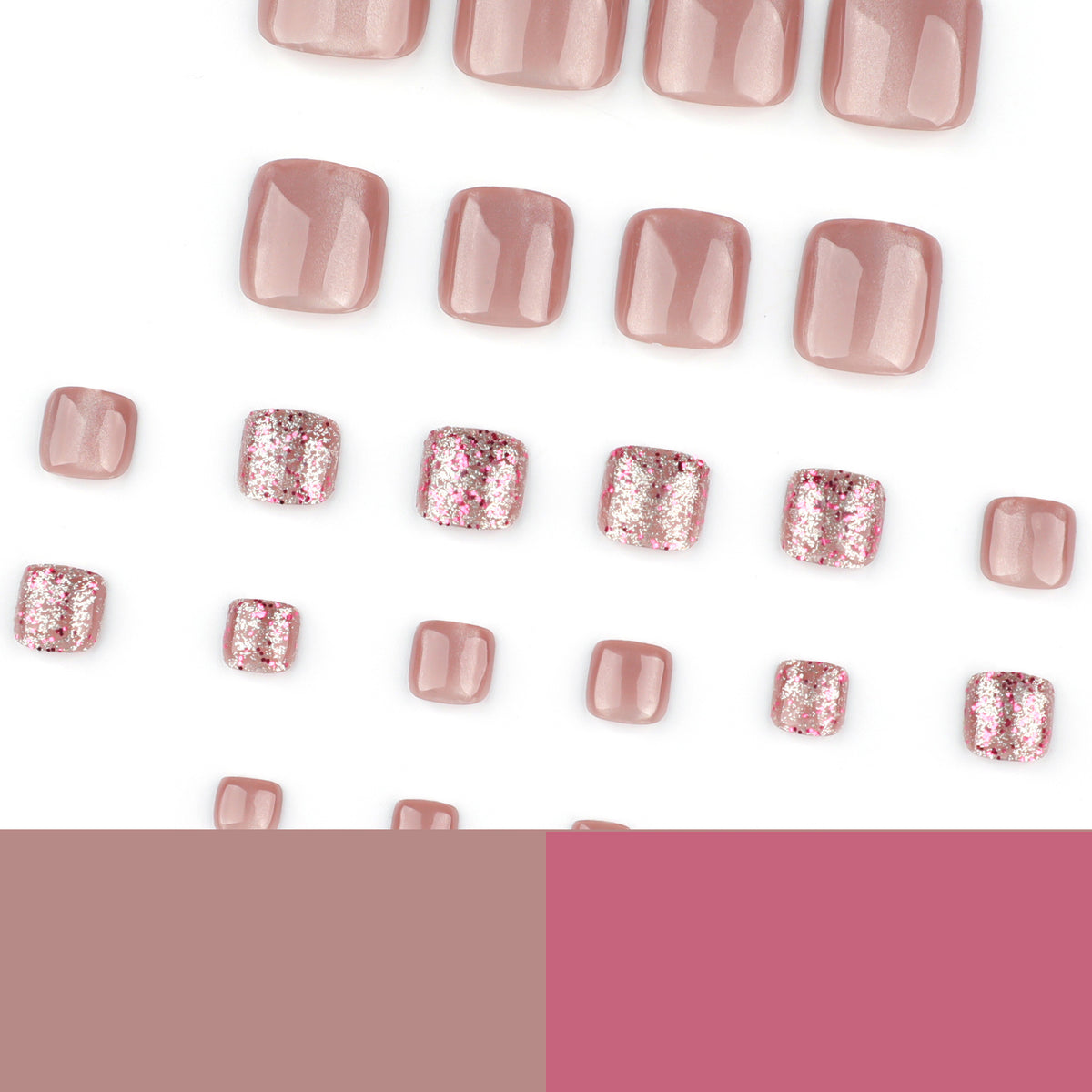Kunstvolle Fußnagelgestaltung mit Glitzerakzenten Brehn
