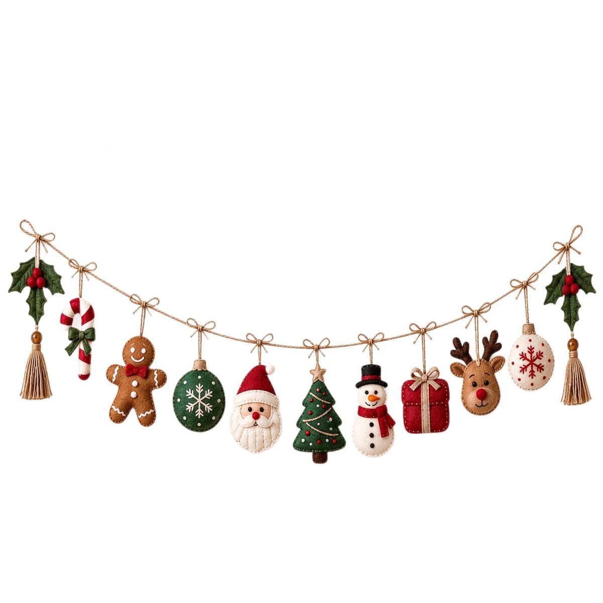 Festive Handmade Filz Weihnachtsgirlande