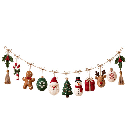 Festive Handmade Filz Weihnachtsgirlande