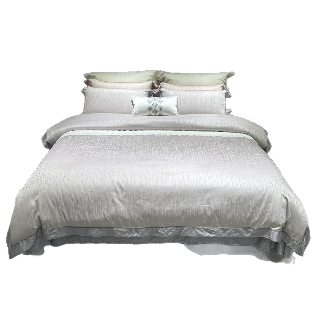 luxuriöses Baumwollsatin Bettwäsche-Set mit bestickter Kante