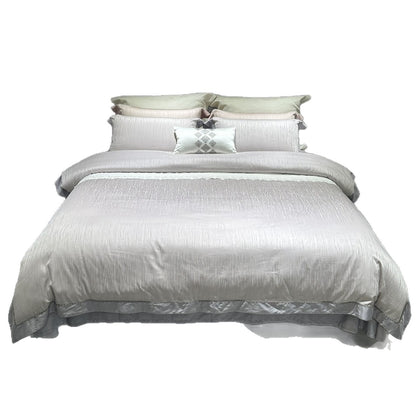 luxuriöses Baumwollsatin Bettwäsche-Set mit bestickter Kante