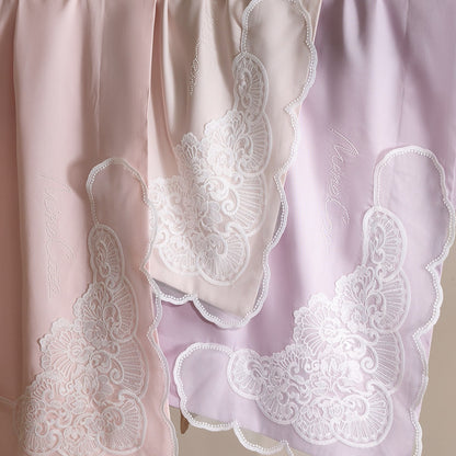 Luxuriöses Satin-Feeling besticktes Bettbezug-Set mit Kissenbezügen