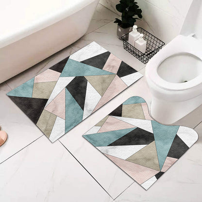 Abstraktes geometrisches Badezimmermatten-Set