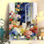 Floral Cat Illustration Leinwand Kunst Brehn