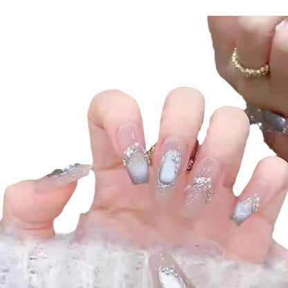 Künstlerische mit Juwelen verzierte Acryl-Nagelverlängerungen