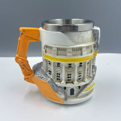 Kreativer Bauarbeiter Becher Brehn