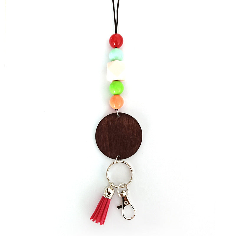 Holzperlen Schlüsselanhänger Halter Brehn