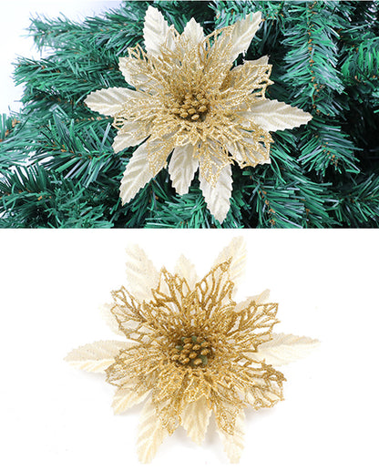 Glitzerndes Feiertags-Blumenakzent-Ornament Brehn