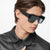 Damen futuristische Oversized-Sonnenbrille mit klaren Gläsern Brehn