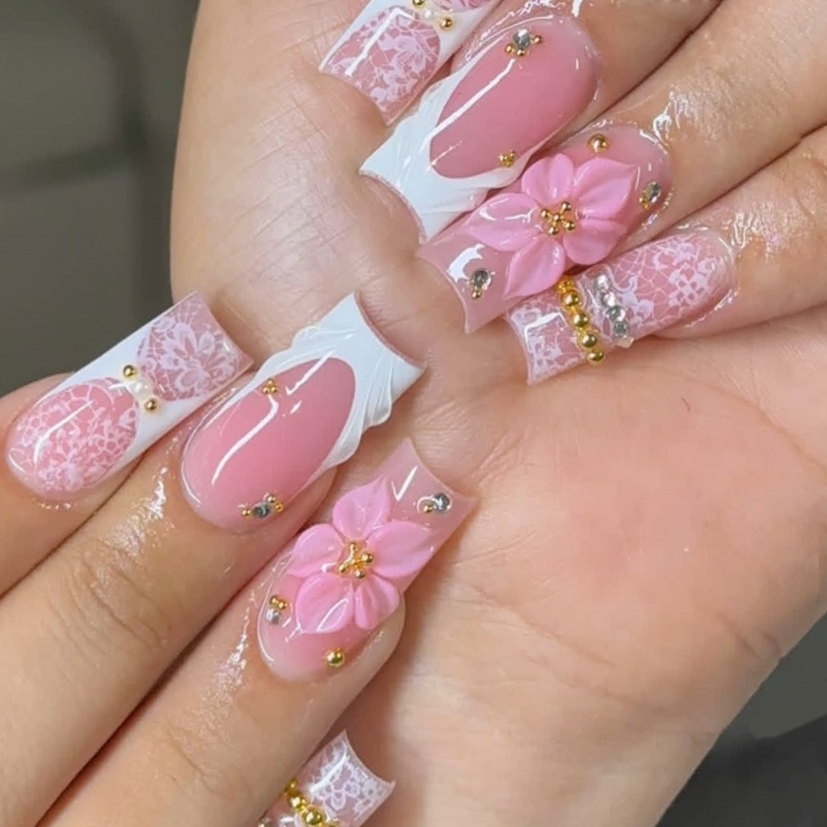 Florale dekorative 3D Nagelkunstverlängerungen Brehn