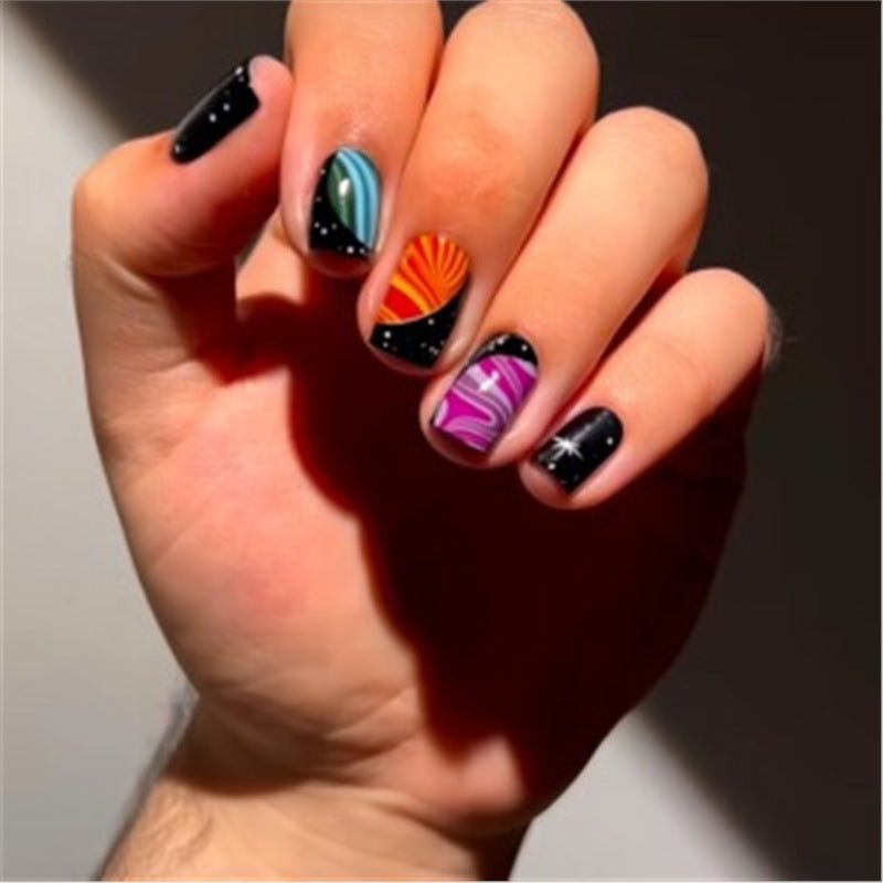 Künstlerisches Press-On-Nagelset mit Premium-Verzierungen Brehn