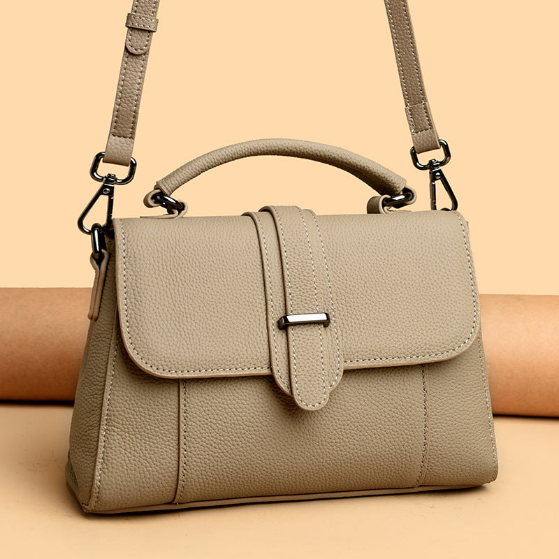 Elegante Leder Top Handle Handtasche Brehn