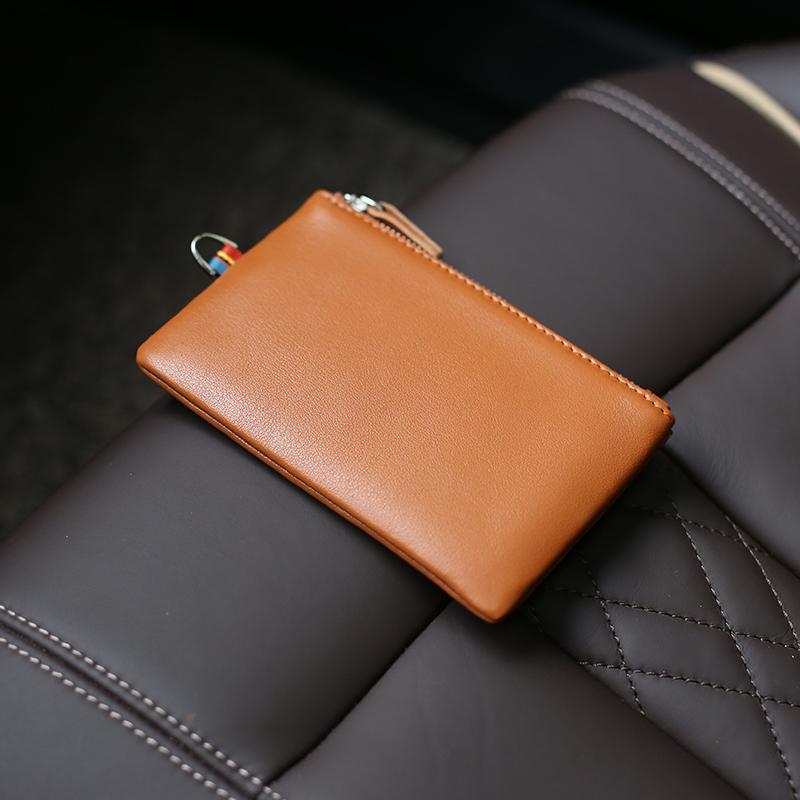 Reißverschluss Leder Kartenhalter Brehn