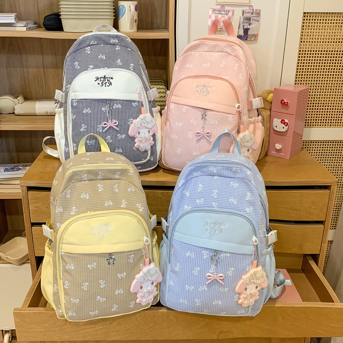 Stylischer kariert gemusterter Rucksack Brehn