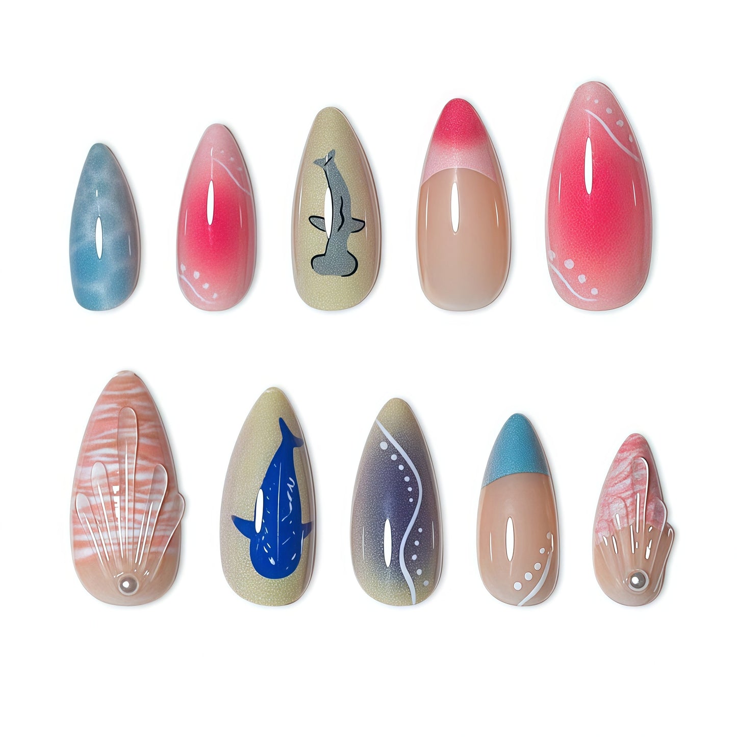 Künstlerisches von Meeres inspirationsnägel Design Brehn