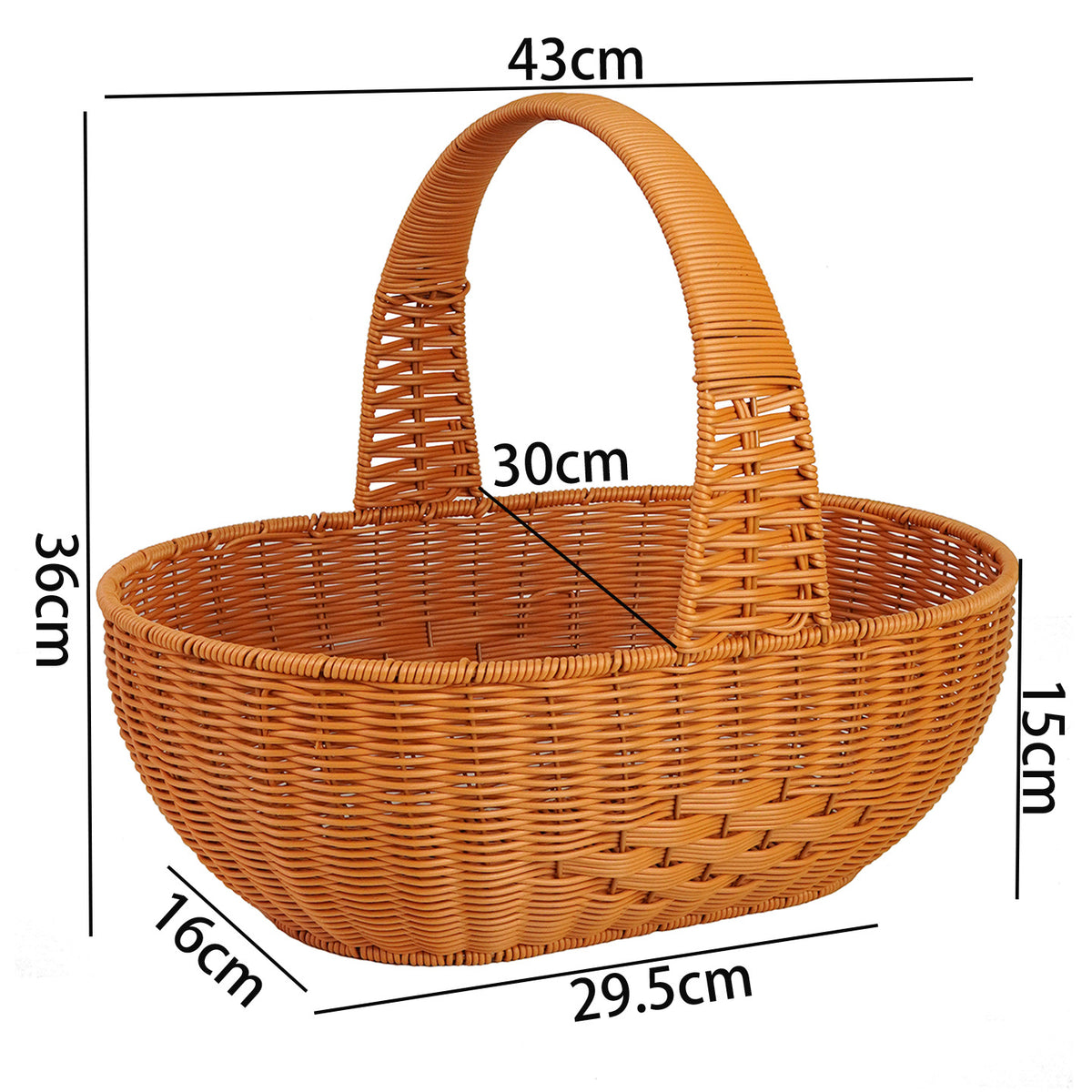 Großer Geflochtener Garten Picknickkorb Brehn