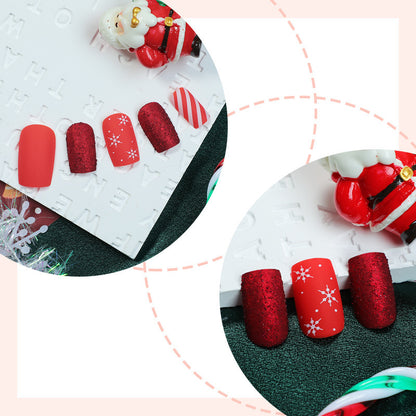 Stylisches Kunstnagelset mit vielseitigen festlichen Designs Brehn