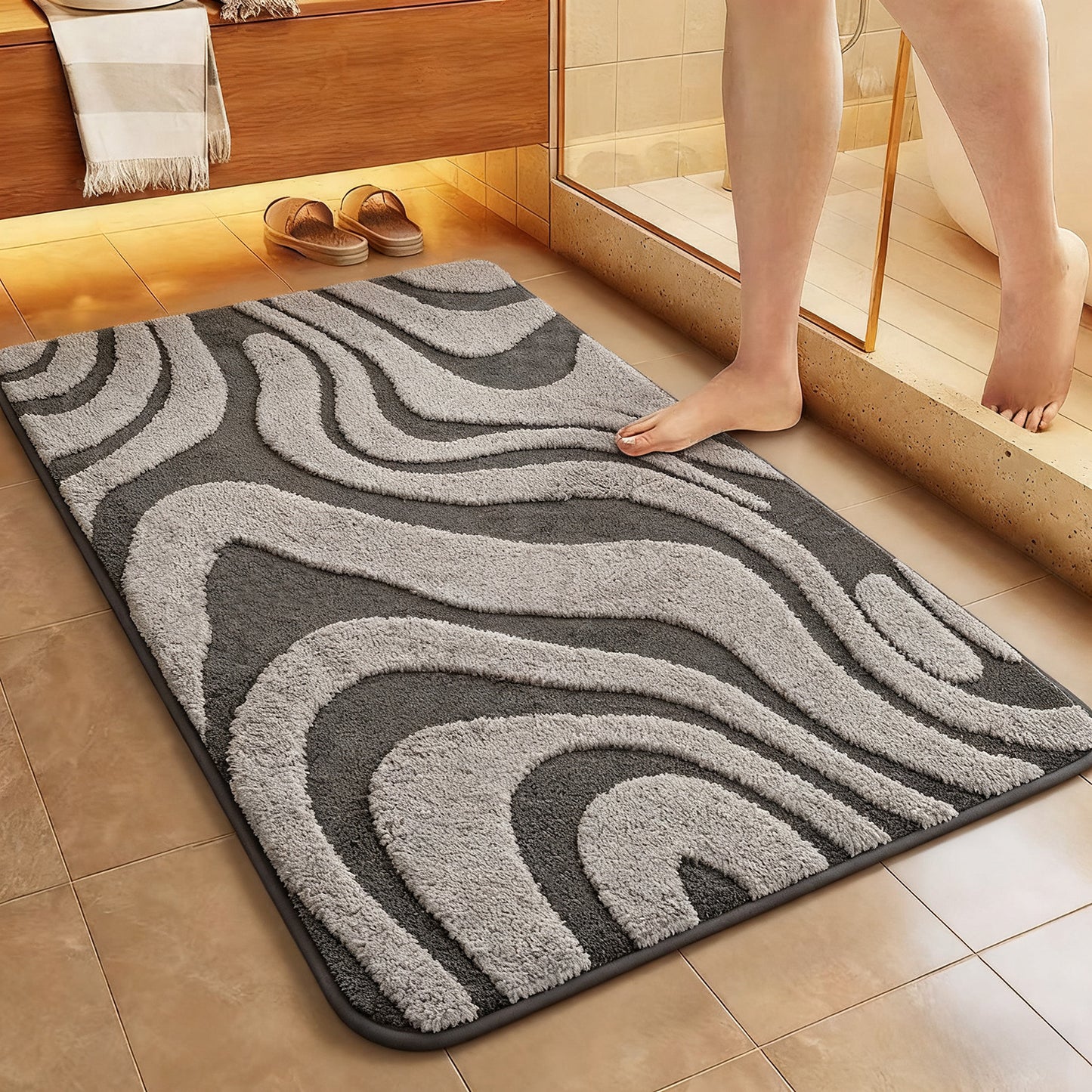 Abstract Wave Design Badmat Brehn