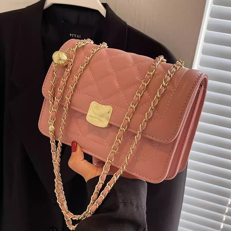 Gepolsterte Kette-Detail Crossbody-Handtasche Brehn