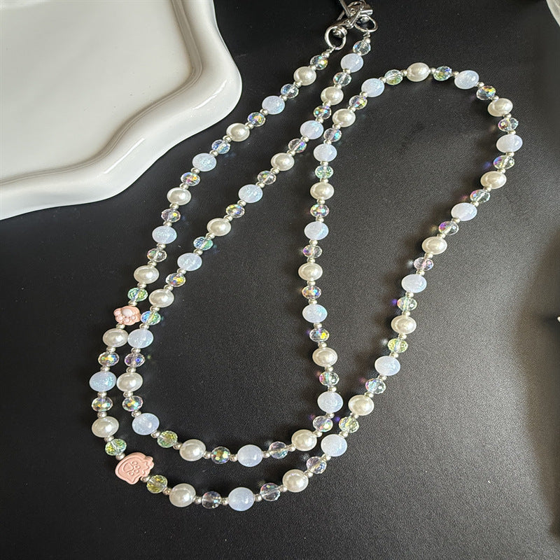 Elegante mehrschichtige Perlenkette Brehn