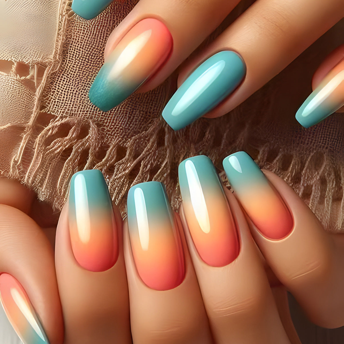 Ombre Press-On Nagelset Brehn